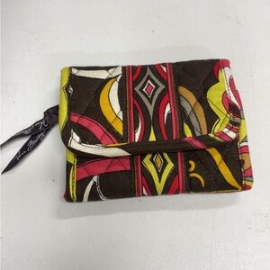 Vera Bradley Brown and Pink Patterned Wallet